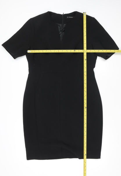 Dunnes Women Black Size 14 Knee Length Bodycon Dress