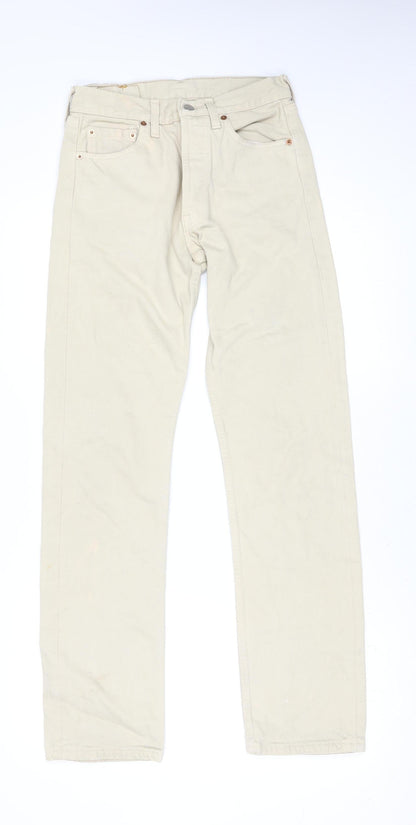 Levi's 501 Beige Straight Leg Denim Jeans Mens W29 L32 Regular Fit