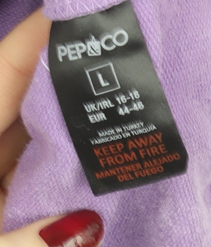Womens UK Size L Pep&Co Purple Pullover Jumper