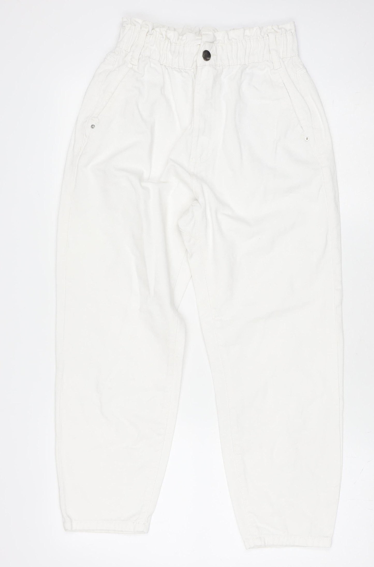 Womens UK Size 8 Savida Relaxed Fit Mom White Jeans