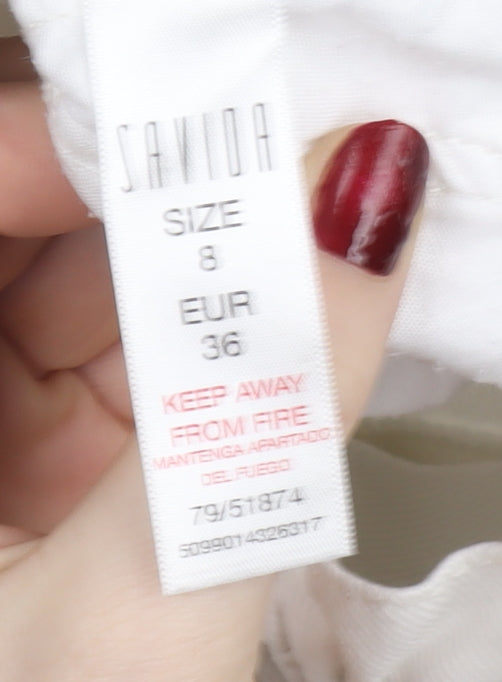 Womens UK Size 8 Savida Relaxed Fit Mom White Jeans