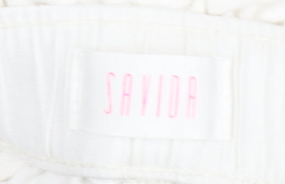 Womens UK Size 8 Savida Relaxed Fit Mom White Jeans