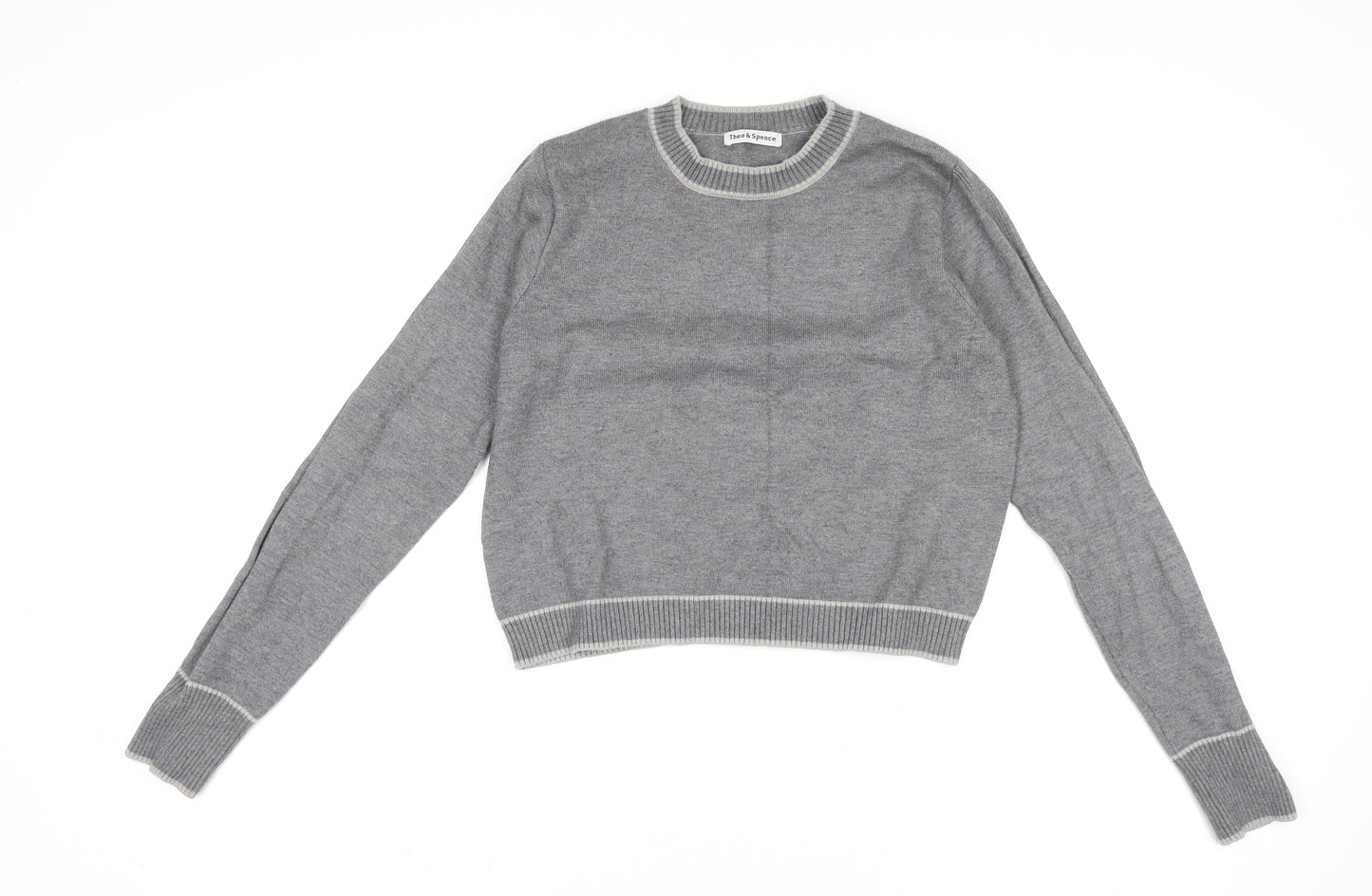 Womens UK Size S Theo & Spence Grey Pullover Jumper