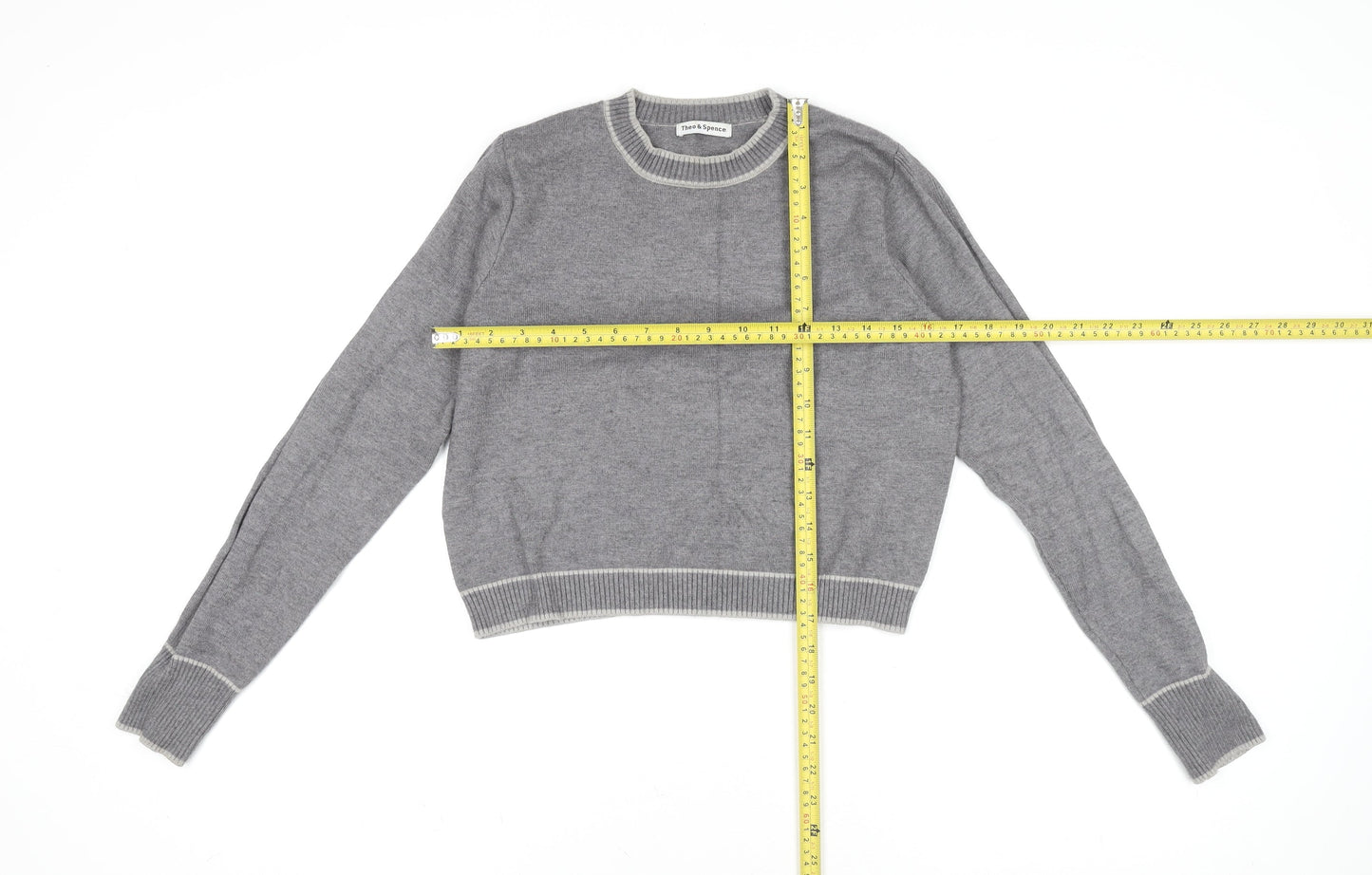 Womens UK Size S Theo & Spence Grey Pullover Jumper