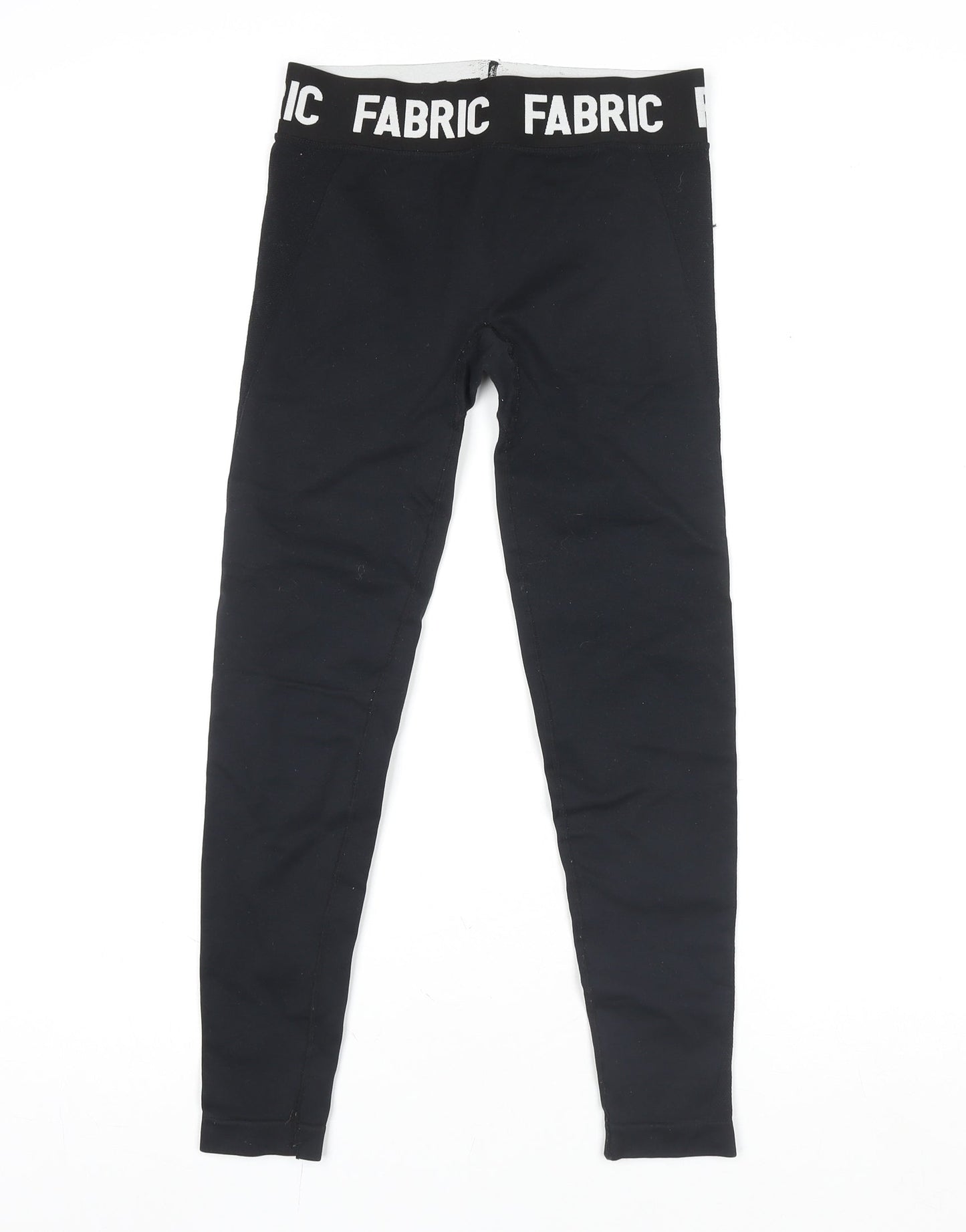 Fabric Girls Black Ankle Leggings S Elastic Waist Stretch Jersey