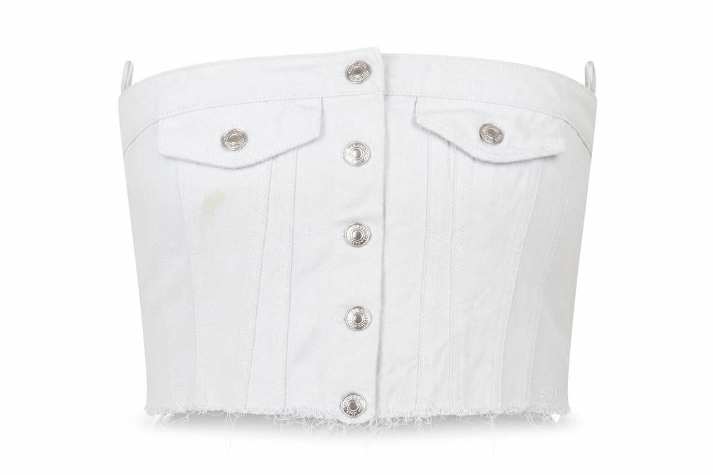 Womens UK Size XS Zara White Cropped Blouse