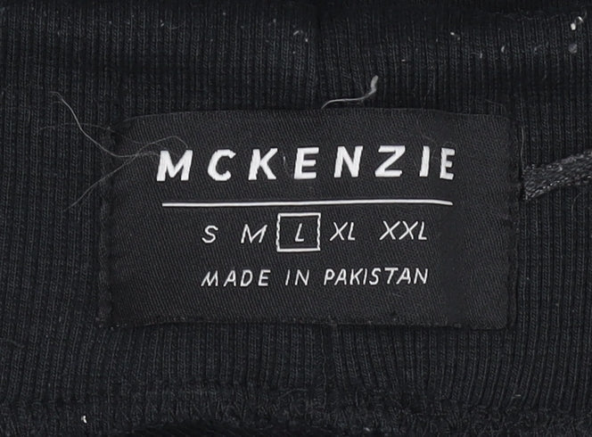 McKenzie Men's Black Athletic Shorts Size L Drawstring Waist