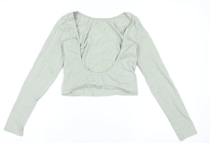 Womens UK Size S Motel Green Cropped T-Shirt