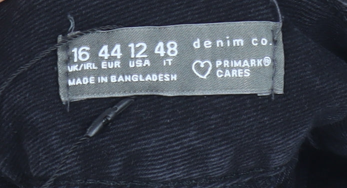 Primark Women’s Black Denim A-Line Short Skirt Size 16