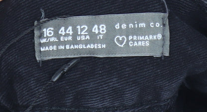 Primark Women’s Black Denim A-Line Short Skirt Size 16