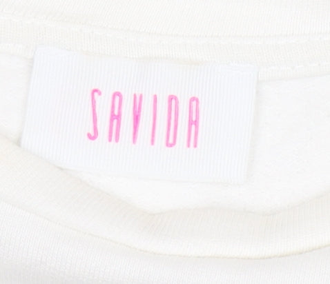 Womens UK Size XS Savida White Basic T-Shirt