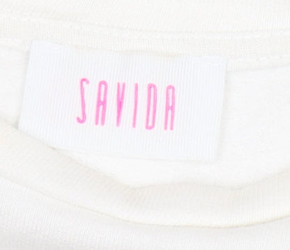 Womens UK Size XS Savida White Basic T-Shirt