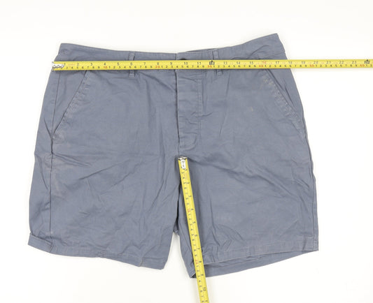 ASOS Men Blue Chino Shorts Size L W36 Regular Fit Casual Cotton