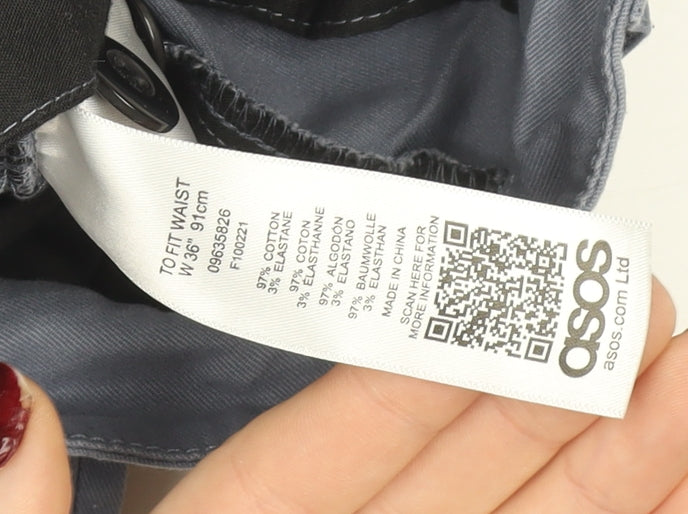 ASOS Men Blue Chino Shorts Size L W36 Regular Fit Casual Cotton