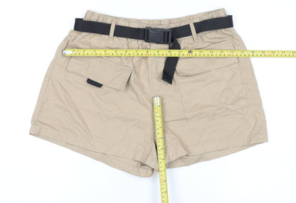 Primark Womens Beige Cargo Shorts Size 12 with Belted Design