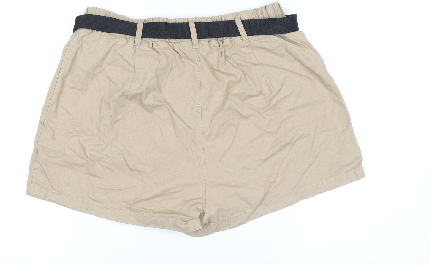 Primark Womens Beige Cargo Shorts Size 12 with Belted Design