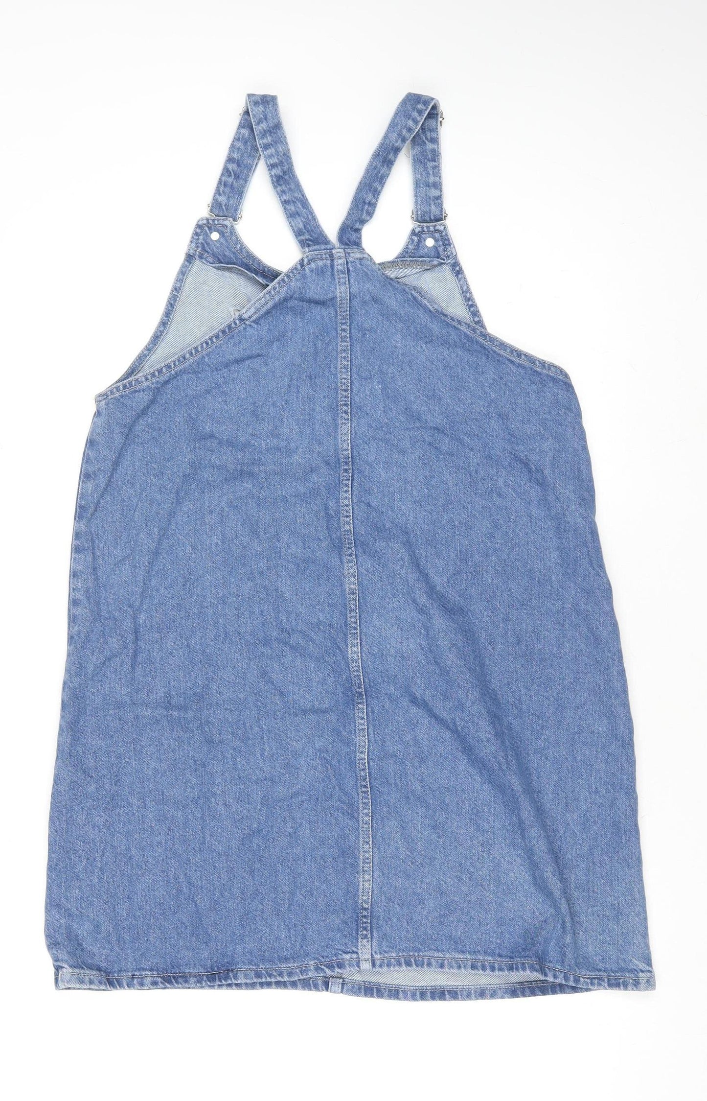 Denim Co. Women Blue Cotton Pinafore Dress Size 14