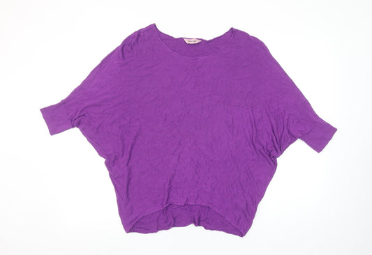 Phase Eight Women's Purple Relaxed Fit Viscose Batwing Blouse M
