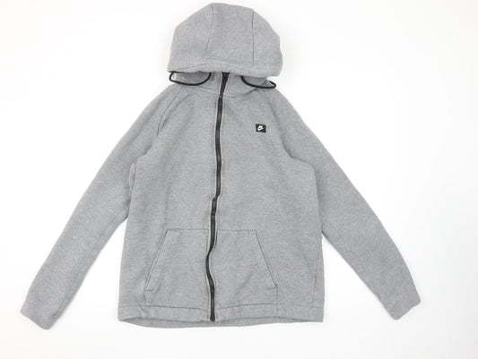 Nike Women’s Grey Full Zip Hoodie Size L Cotton Blend