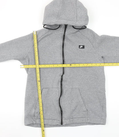 Nike Women’s Grey Full Zip Hoodie Size L Cotton Blend