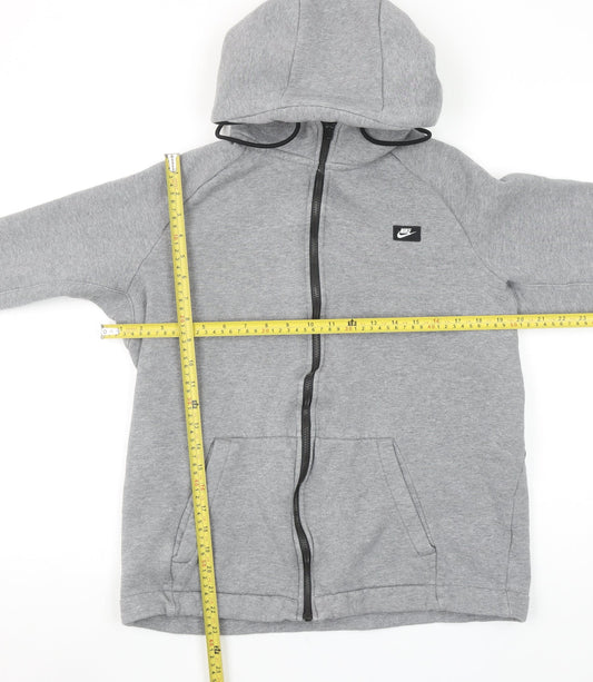 Nike Women’s Grey Full Zip Hoodie Size L Cotton Blend