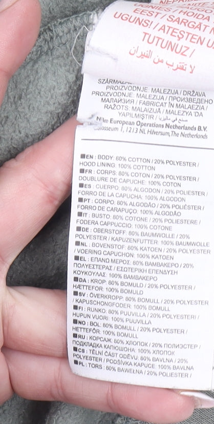 Nike Women’s Green Pullover Hoodie M Cotton Blend Logo Sweatshirt