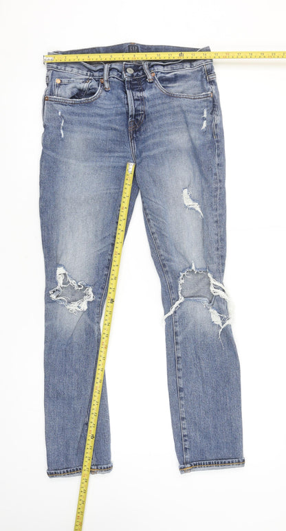 GAP Women's Blue Distressed Skinny Jeans Size 12 Regular Fit