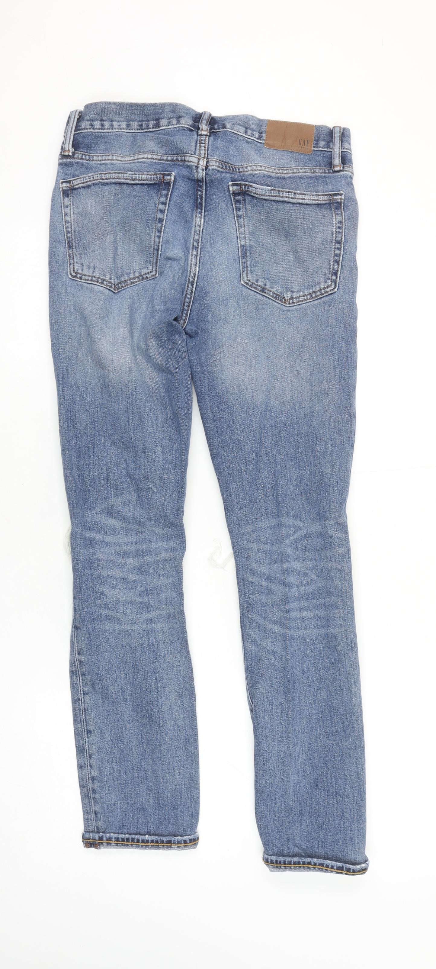 GAP Women's Blue Distressed Skinny Jeans Size 12 Regular Fit