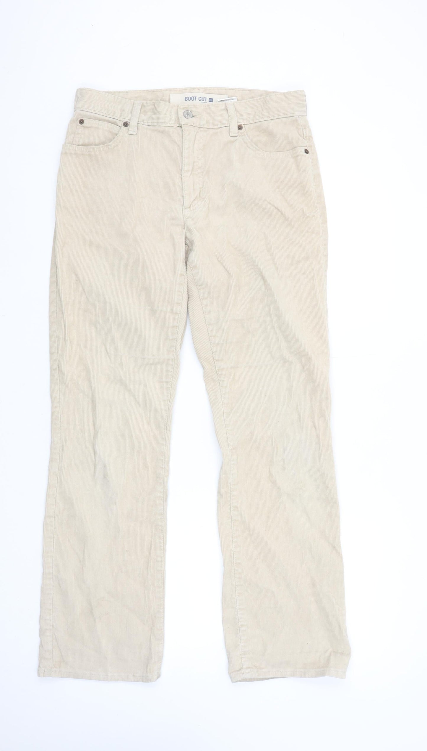 Womens UK Size 8 Gap Regular Fit Casual Beige Trousers