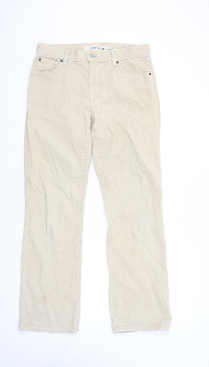 Womens UK Size 8 Gap Regular Fit Casual Beige Trousers