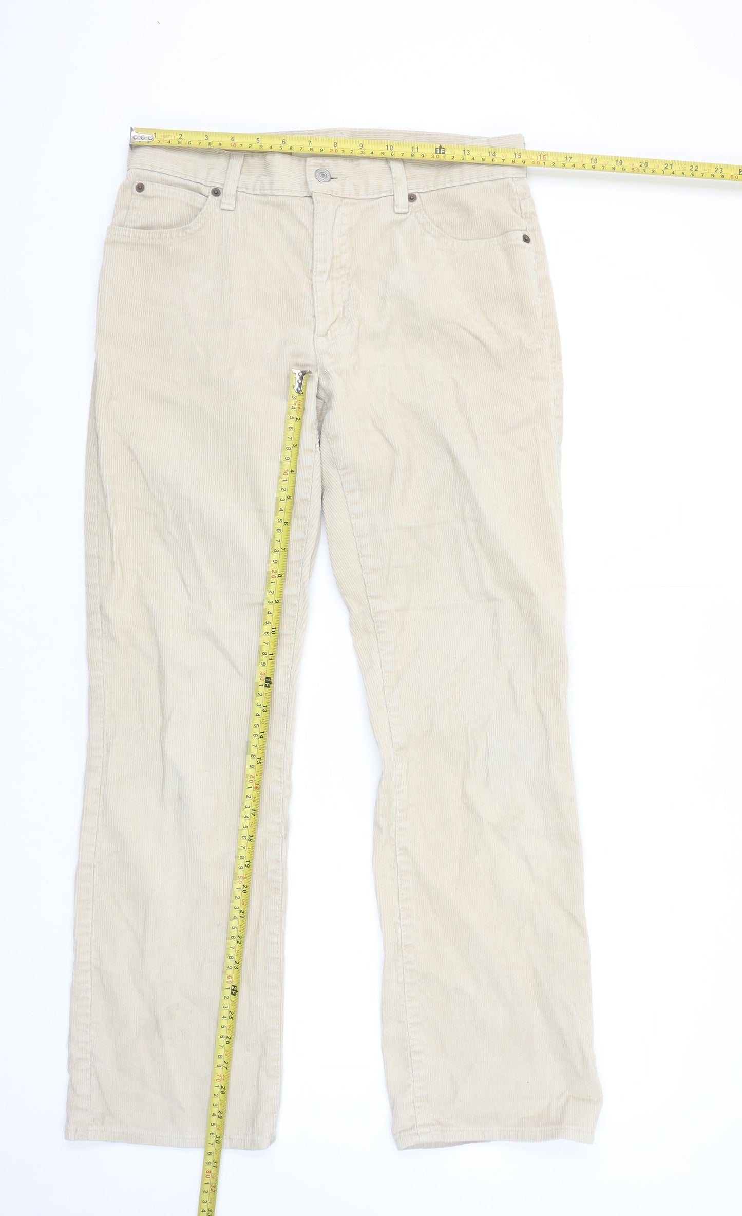 Womens UK Size 8 Gap Regular Fit Casual Beige Trousers