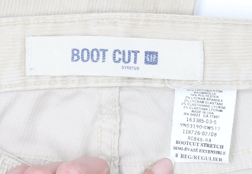 Womens UK Size 8 Gap Regular Fit Casual Beige Trousers