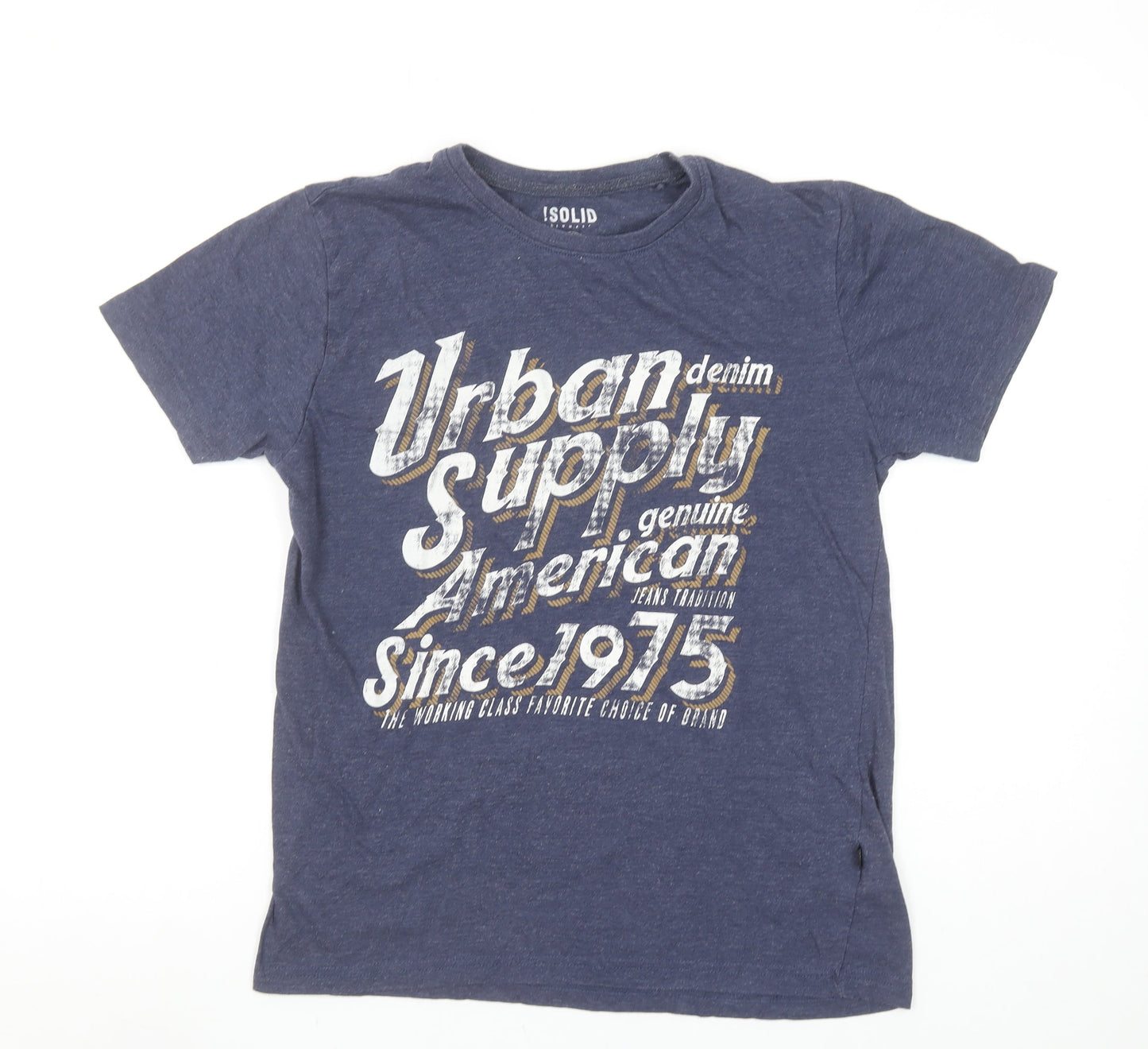 Unisex Adults UK Size M !Solid Blue Basic T-Shirt