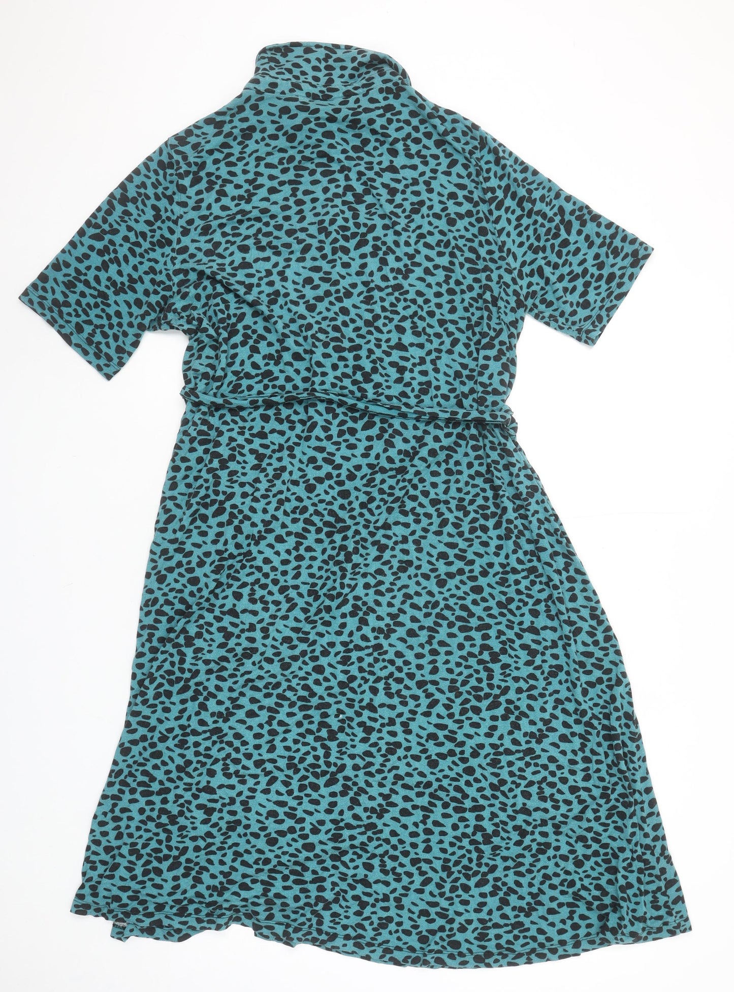 JoJo Maman Bébé Women’s Blue Animal Print Shirt Dress L