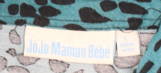 JoJo Maman Bébé Women’s Blue Animal Print Shirt Dress L