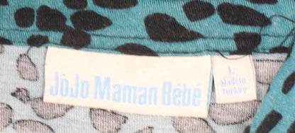 JoJo Maman Bébé Women’s Blue Animal Print Shirt Dress L