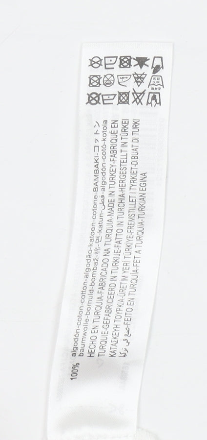 Bershka Womens White Cropped Baltimore Short Sleeve T-Shirt Size S