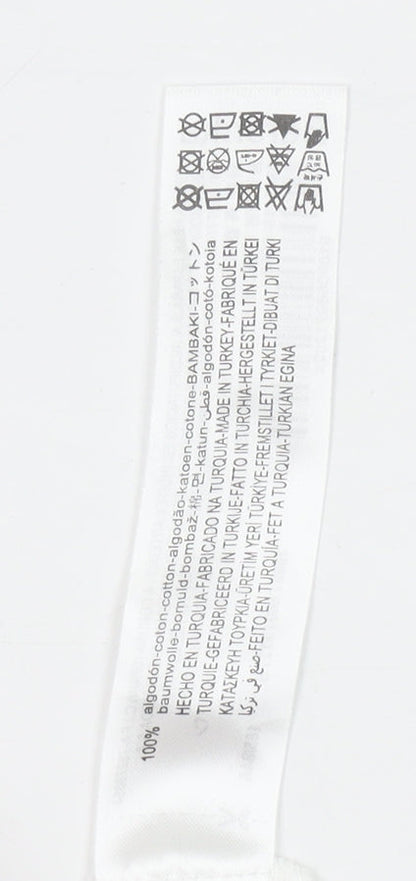 Bershka Womens White Cropped Baltimore Short Sleeve T-Shirt Size S