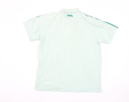 Adidas Men's Mint Green Short Sleeve Polo Shirt Size L Cotton Casual