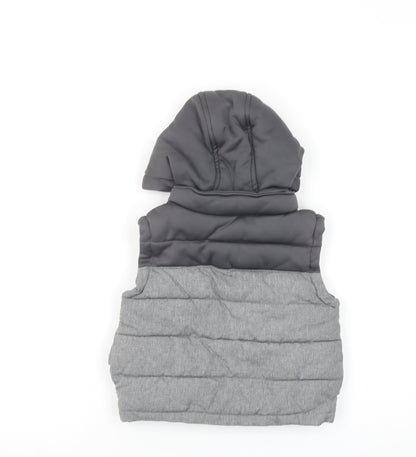 Kiki & Koko Unisex Baby Grey Hooded Puffer Waistcoat 18-24 Months