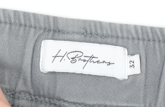 H. Brothers Men's Grey Jogger Trousers Size 32 Regular Fit Cotton Blend