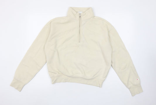 Womens UK Size M Champion Beige Pullover Sweatshirt
