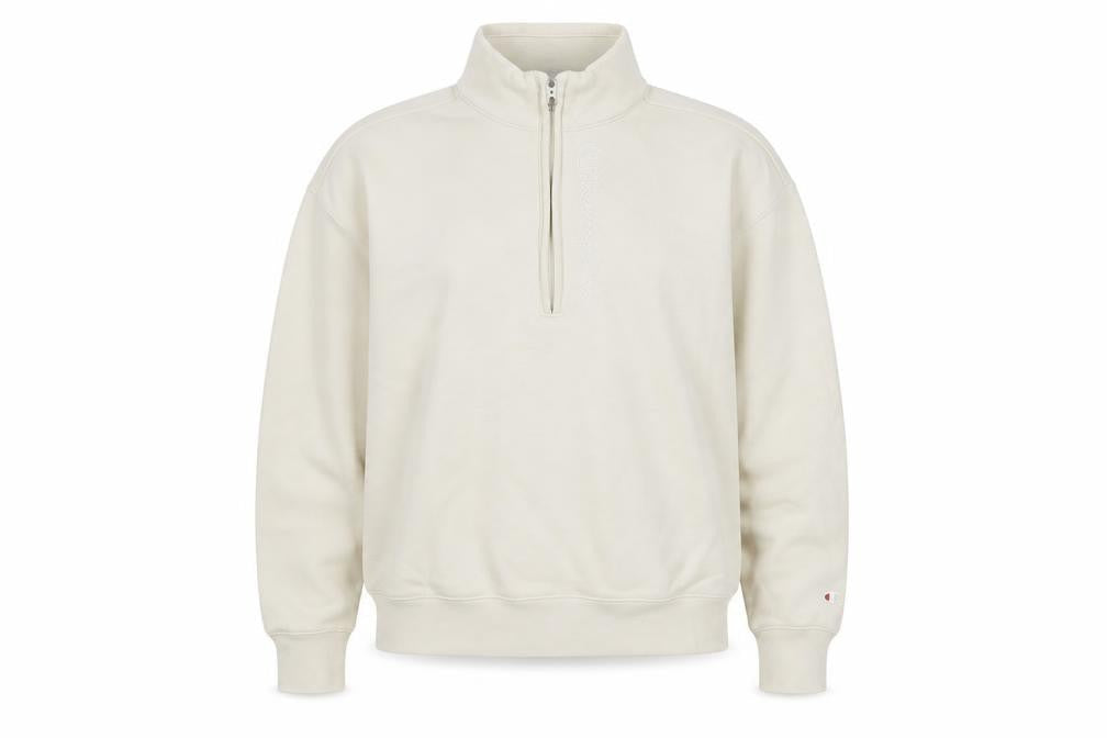 Womens UK Size M Champion Beige Pullover Sweatshirt