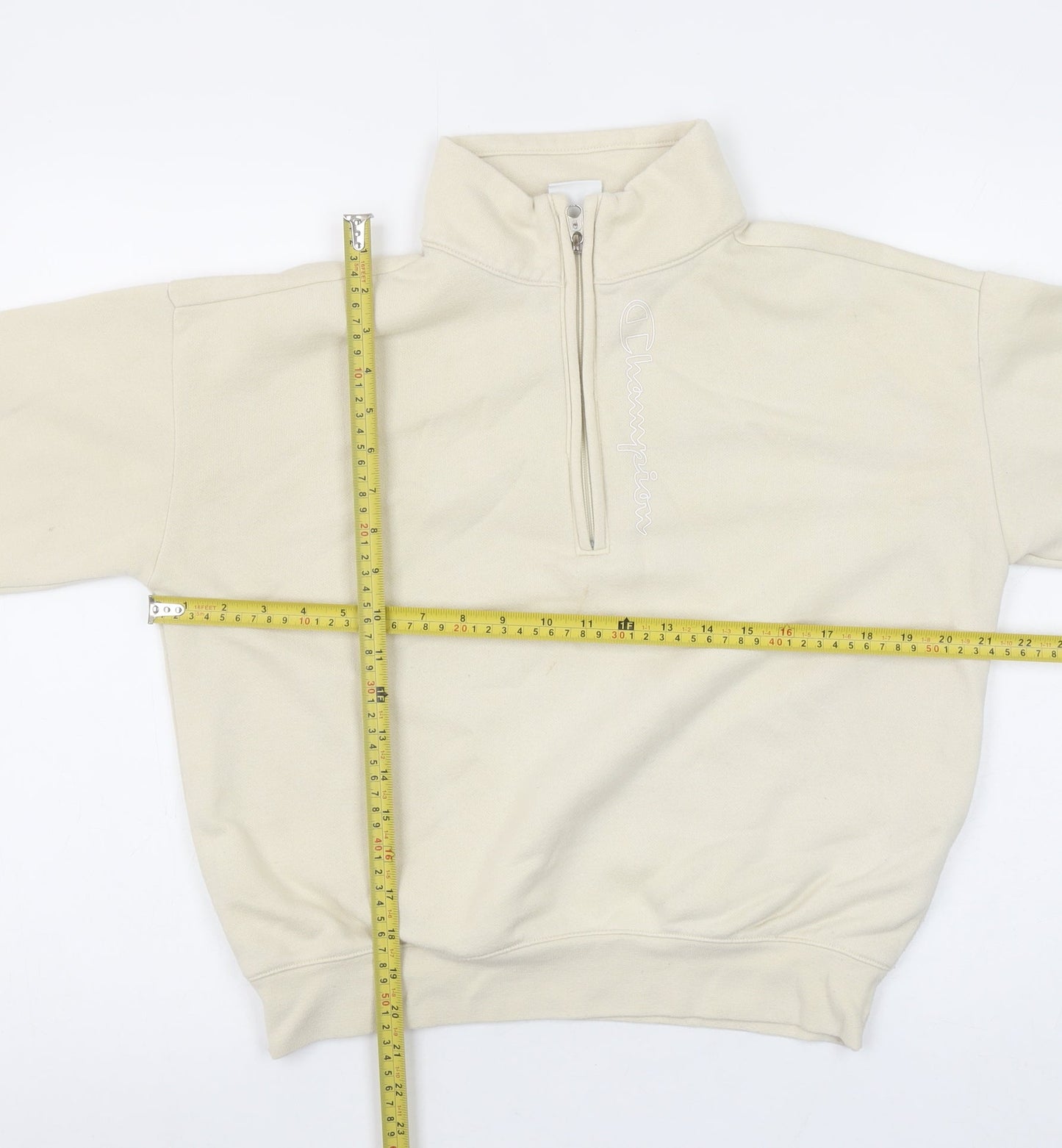 Womens UK Size M Champion Beige Pullover Sweatshirt