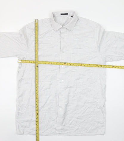Louis Philippe Men's White 16.5 Regular Fit Cotton Long Sleeve Shirt