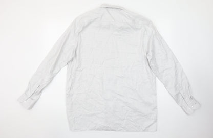 Louis Philippe Men's White 16.5 Regular Fit Cotton Long Sleeve Shirt