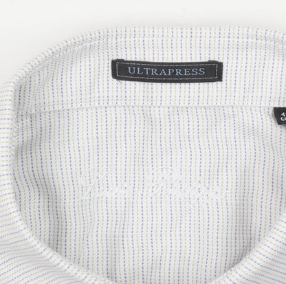 Louis Philippe Men's White 16.5 Regular Fit Cotton Long Sleeve Shirt