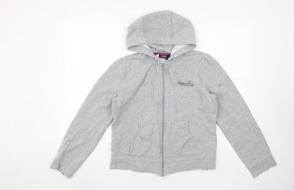 Womens UK Size L DKNY Grey Full Zip Hoodie