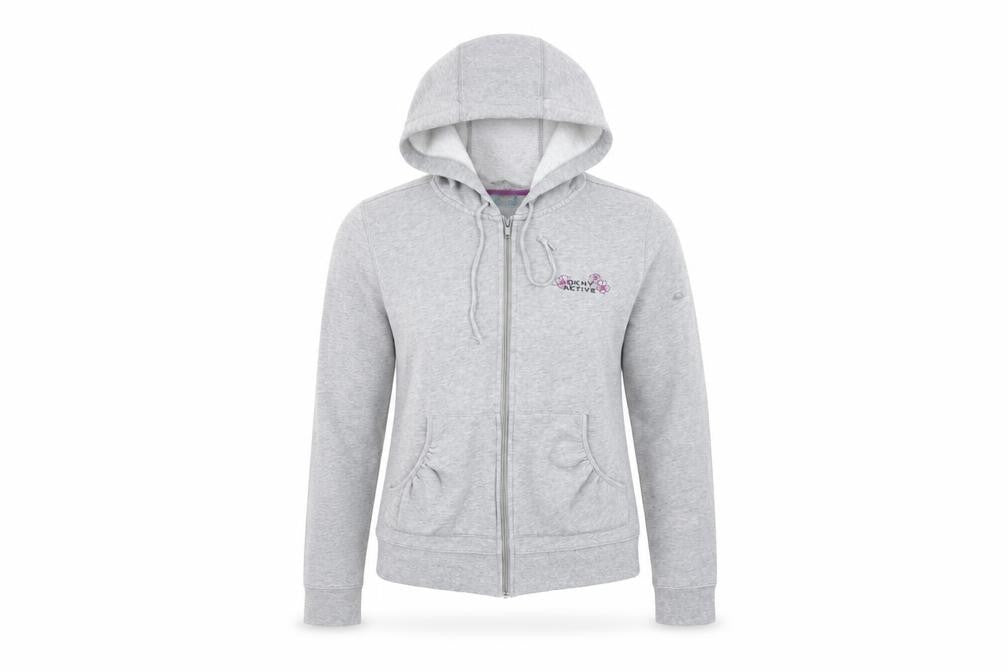 Womens UK Size L DKNY Grey Full Zip Hoodie
