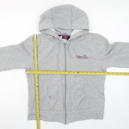 Womens UK Size L DKNY Grey Full Zip Hoodie
